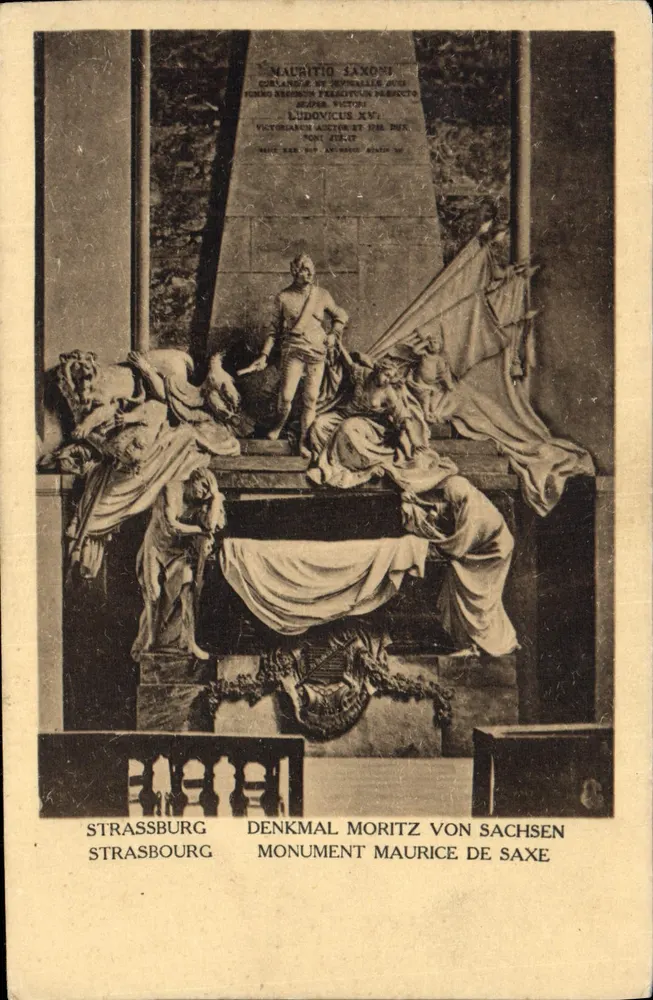 Strasbourg — Monument de Maurice de Saxe — gravura - Frente