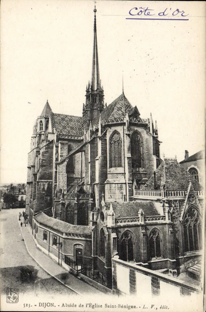 Dijon — De abdij van de Kerk van Sint Benoît — L. V., uitg. Côte d'Or - Voorkant