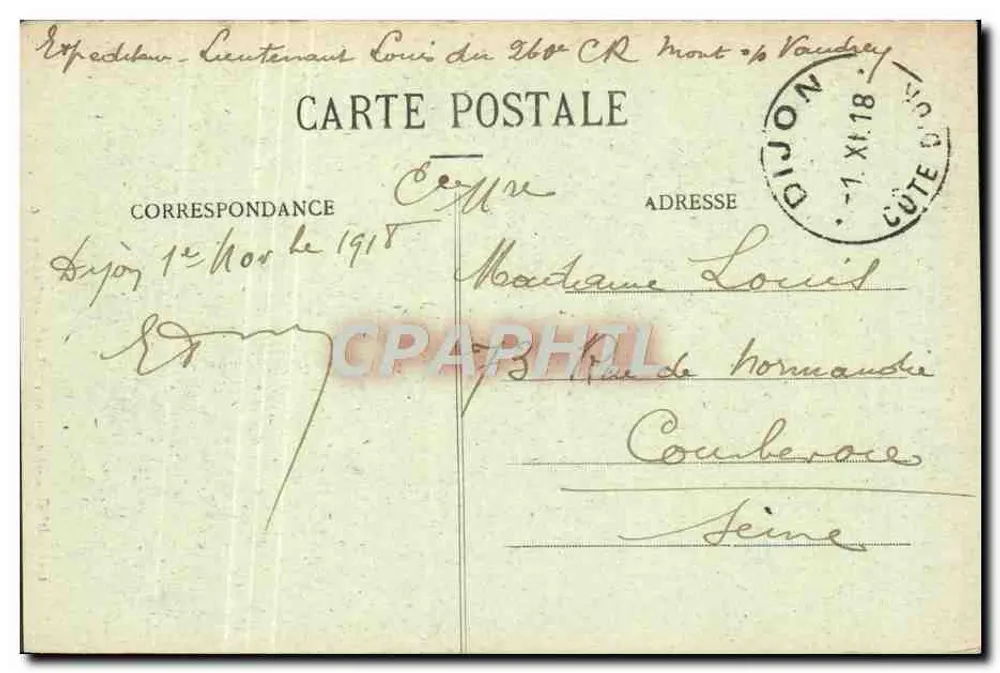 Dijon — De abdij van de Kerk van Sint Benoît — L. V., uitg. Côte d'Or - Achterkant