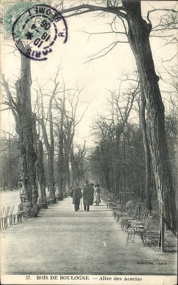 Bois de Boulogne — Allée des Acacias — Marmuse, Paris, n°57 - Vorderseite
