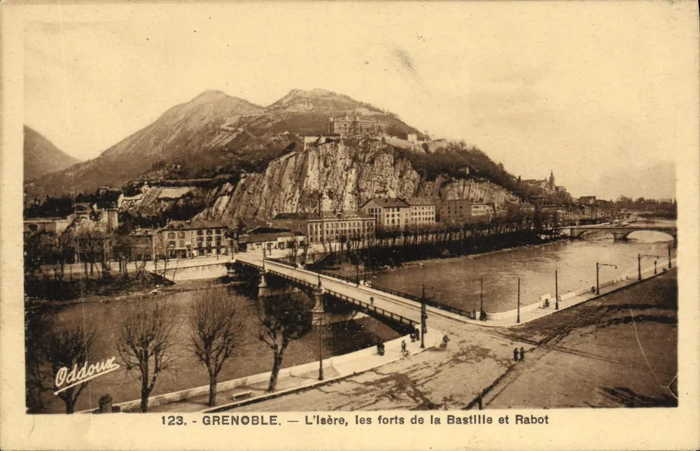 Grenoble — Die Isère, die Festungen Bastille und Rabot — Oddou, Nr. 123 - Vorderseite