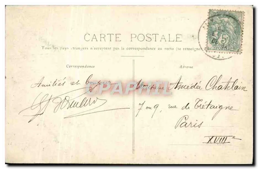 LYON - Praça Carnot — Monumento com estátua central e grupos escultóricos — editor n° 121 - Verso