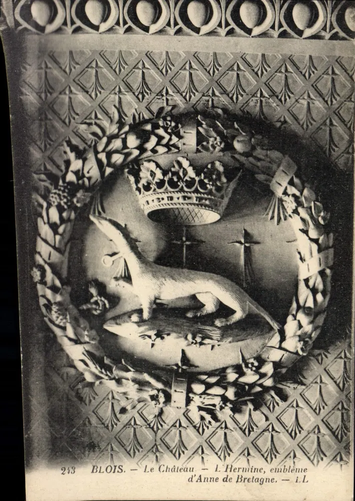 Blois — Das Schloss — Die Hermine, Wappen von Anne von Bretagne — I.L. - Vorderseite