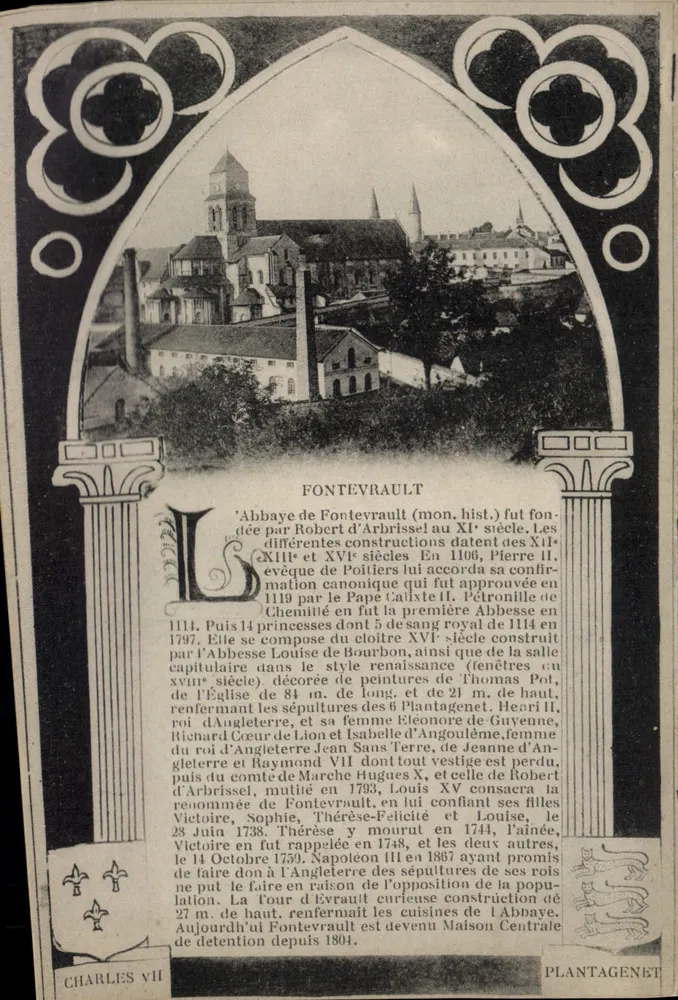 Fontevrault — Abadia — Lévy Fils & Cie, Paris - Frente