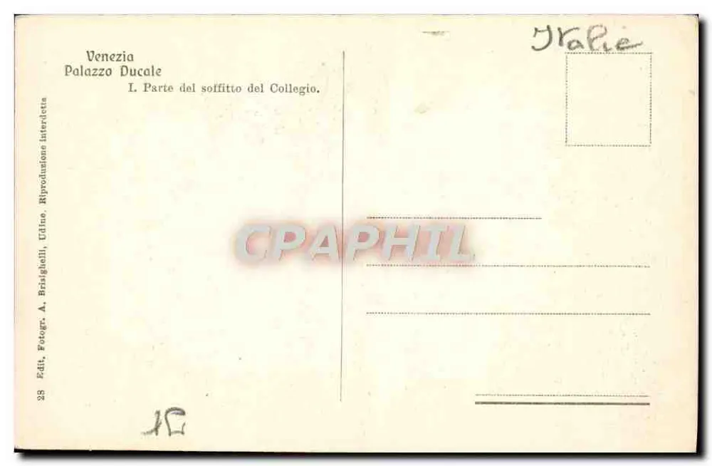 Palazzo Ducale — Parte do teto do Colégio — editor A. Brighelli, n° 28 - Verso