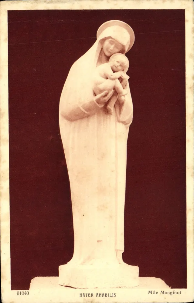 Estátua da Virgem com o Menino — Mater Amabilis — Mille Monginot, n° 01040 - Frente