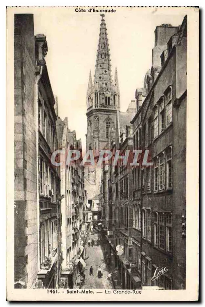 Saint-Malo — La Grande-Rue — editore Laurent-Néf, Rennes, n°1461 - Recto