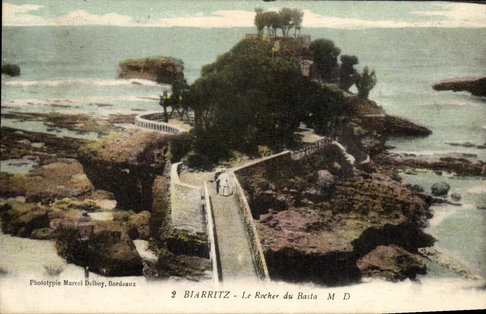 Biarritz - O Rocher do Basta — Fototipia Marcel Delboy, Bordeaux, n°2 - Frente