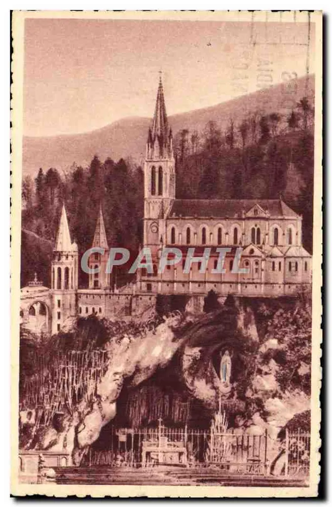 Lourdes — La Gruta y la Basílica — Edición P. Doucet, Lourdes - Anverso