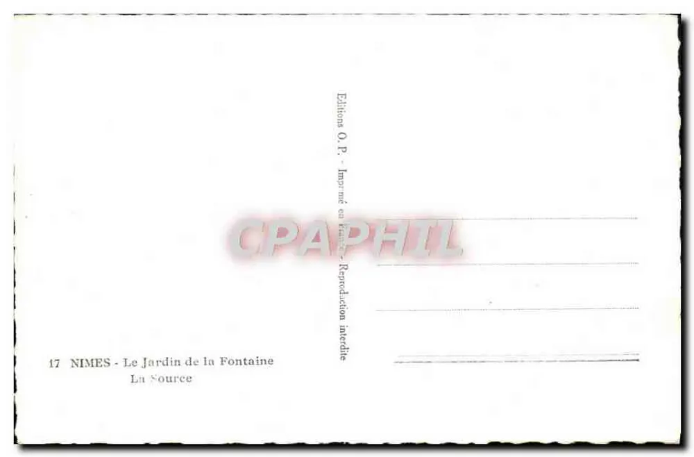 Nîmes - O Jardim da Fonte — A Fonte — Éditions O.P. - Verso