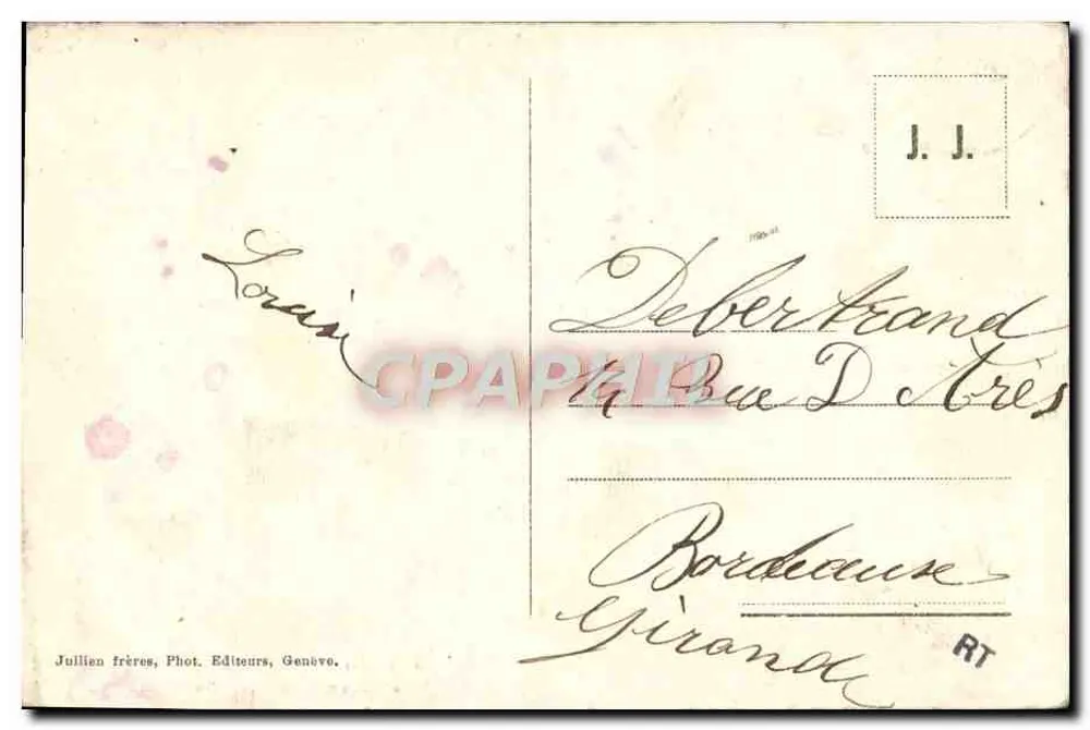 Chamonix - Aiguille du Dru und Montenvers-Bahn — J.J. 8849 - Rückseite