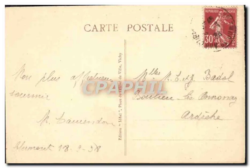Clermont-Ferrand — A Catedral — Edição 'Idéal' n°4017 - Verso