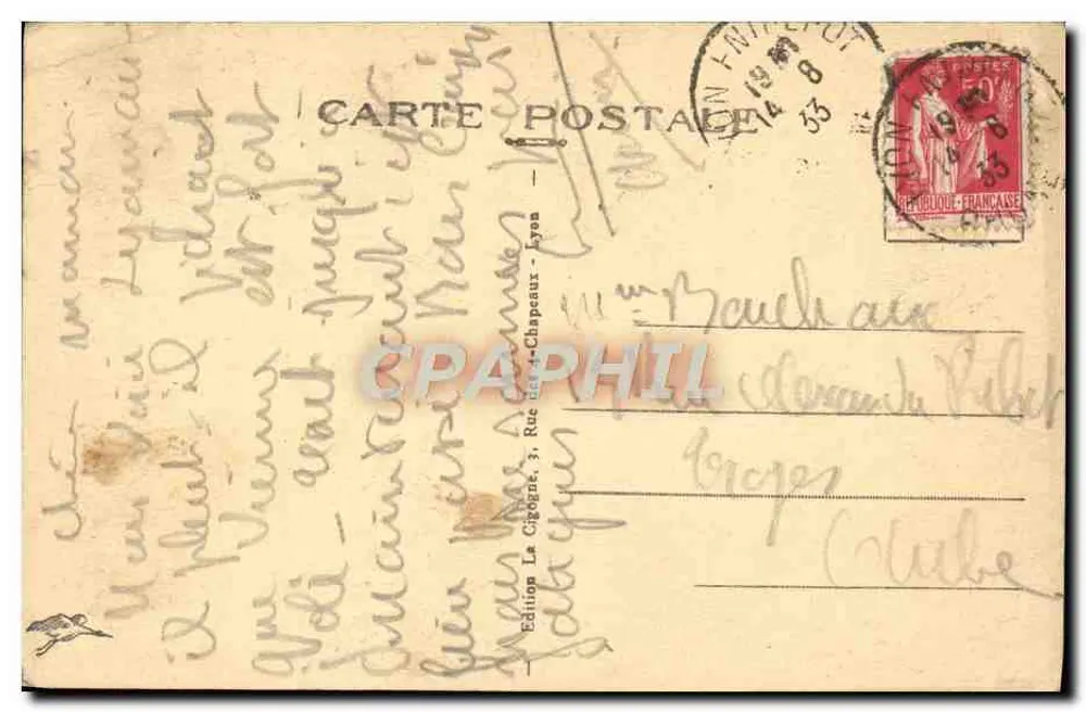 LYON-VAISE — Ponte Mouton — Édition La Cigogne, Lyon, n° 247 - Verso