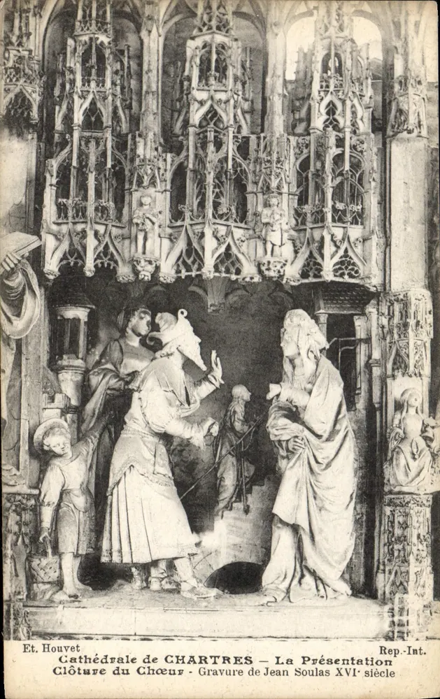Chartreser Kathedrale — Die Vorstellung — Kupferstich von Jean Soulas, 16. Jahrhundert - Vorderseite