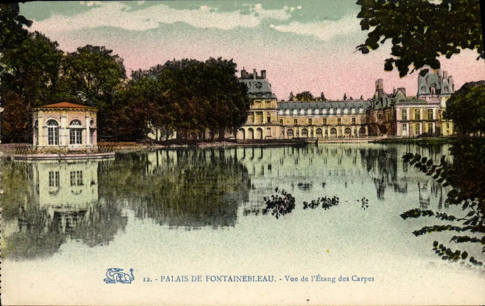 Schloss Fontainebleau — Ansicht des Karpfenteichs — n°12 - Vorderseite