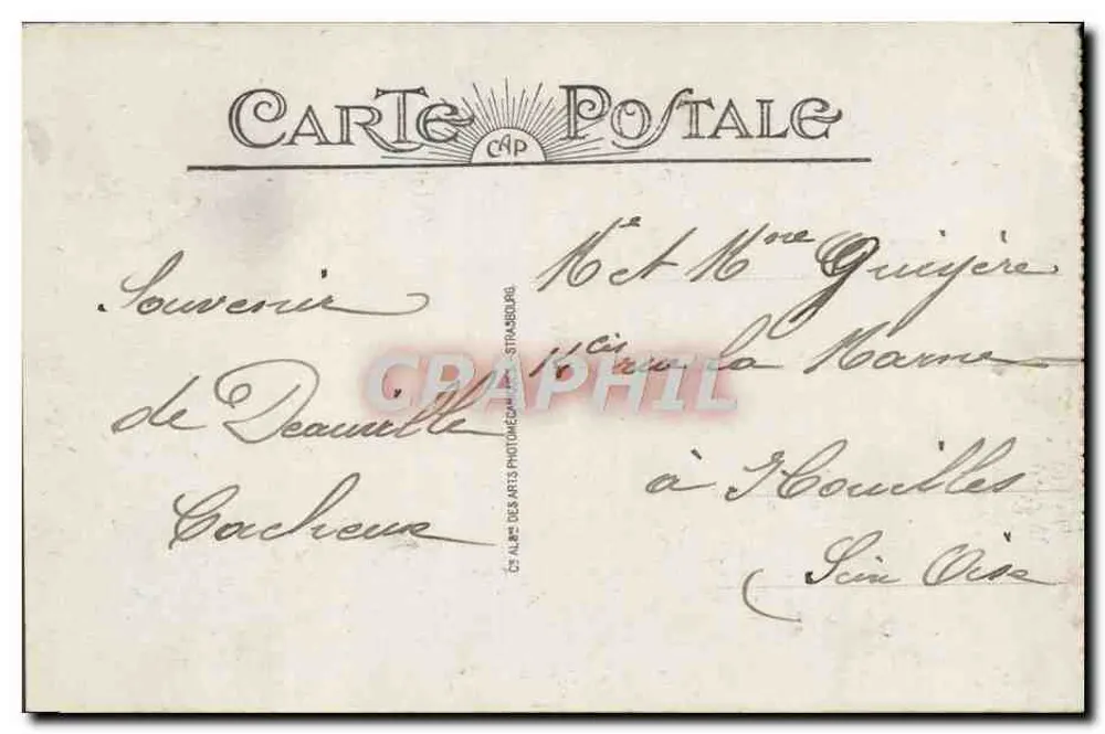 Trouville-Deauville — Der Brücke — Verlag C. Albrecht des Arts, Straßburg, Nr. 8 - Rückseite