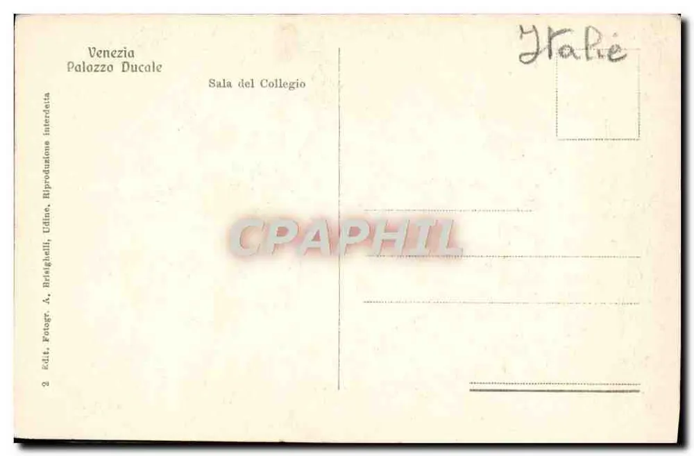 Halle des Colleges — Palazzo Ducale, Venedig — Verlag A. Bräsigghelli, Udine - Rückseite