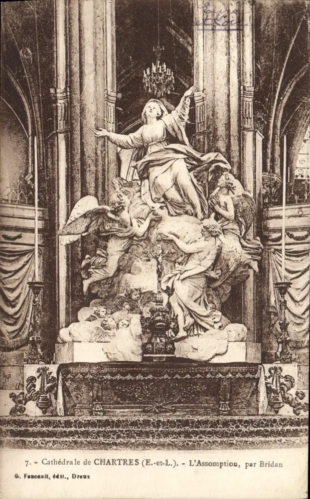 Catedral de Chartres (E-et-L.) — A Assunção, por Bridan — G. Fonceault, editor, Dreux - Frente