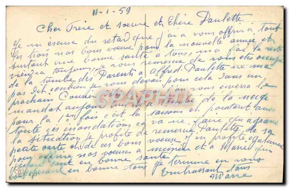 Vila nevada — Padearia — Carta de boas-vindas - Verso