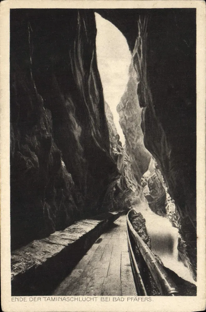 Ende der Schlucht der Taminaschlucht bei Bad Pfäfers — G. Fäber, phot. Ragusa - Vorderseite