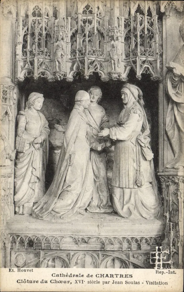 Catedral de Chartres — Claustro do Coro, Século XVI — Rep. Int. por Jean Soulas - Visitação - Frente