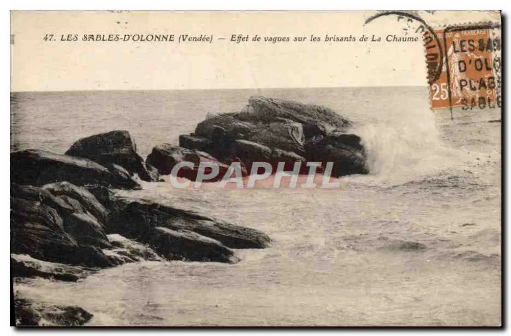 Les Sables-d'Olonne (Vendée) — Effekt der Wellen auf die Brüche von La Chaume — Phototype A. Bihul, Angers - Vorderseite