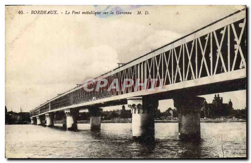 Bordeaux - Der Metallbrücke über die Garonne - M. D. - Vorderseite