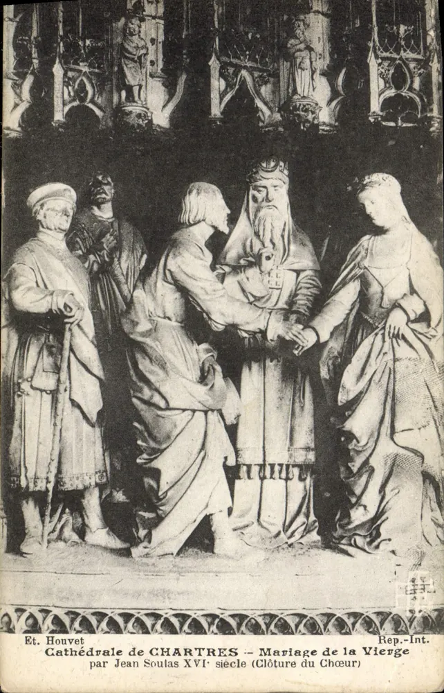 Cattedrale di Chartres — Matrimonio della Vergine (Chiusura del Coro) — di Jean Soulas, XVI secolo - Recto