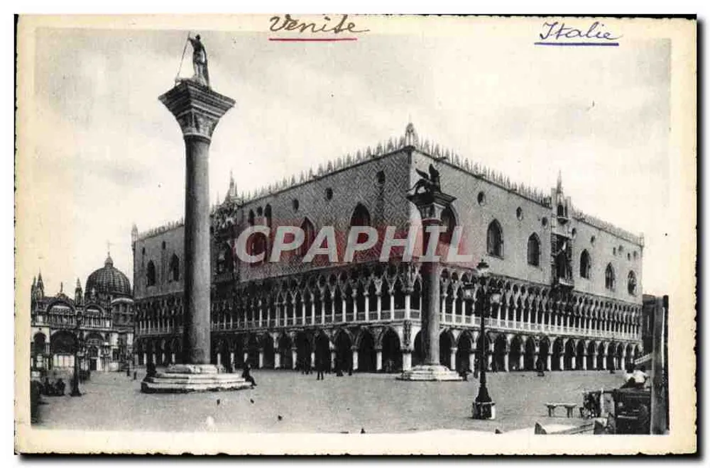 Piazza San Marco — Coluna da Liberdade e Palácio Ducal — editor Becamì - Frente