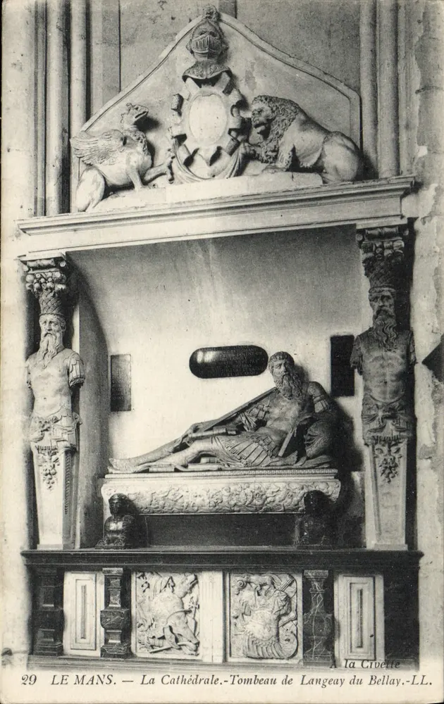 Le Mans — Die Kathedrale — Grabmal von Langeay du Bellay — A la Cruette - Vorderseite