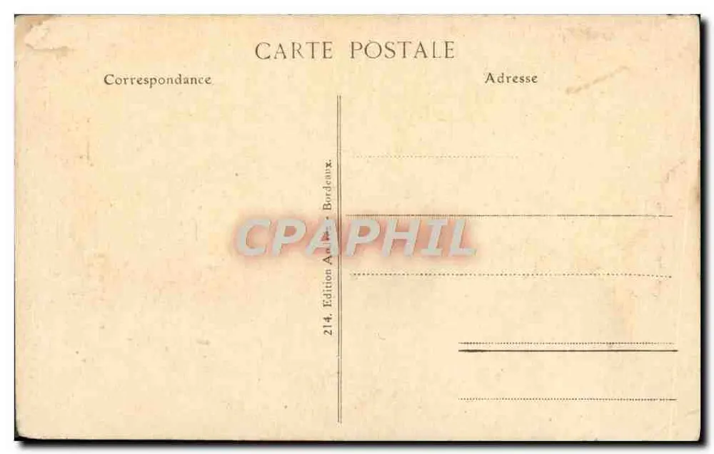Bordeaux — A Porta Caillau — Edição Alber, n°214 - Verso