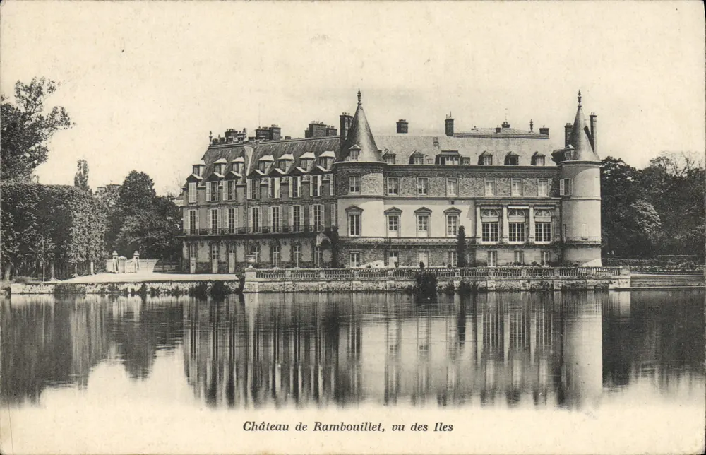 Castelo de Rambouillet, vista das Ilhas — A. Bourdier, imp. édit., Versailles - Frente