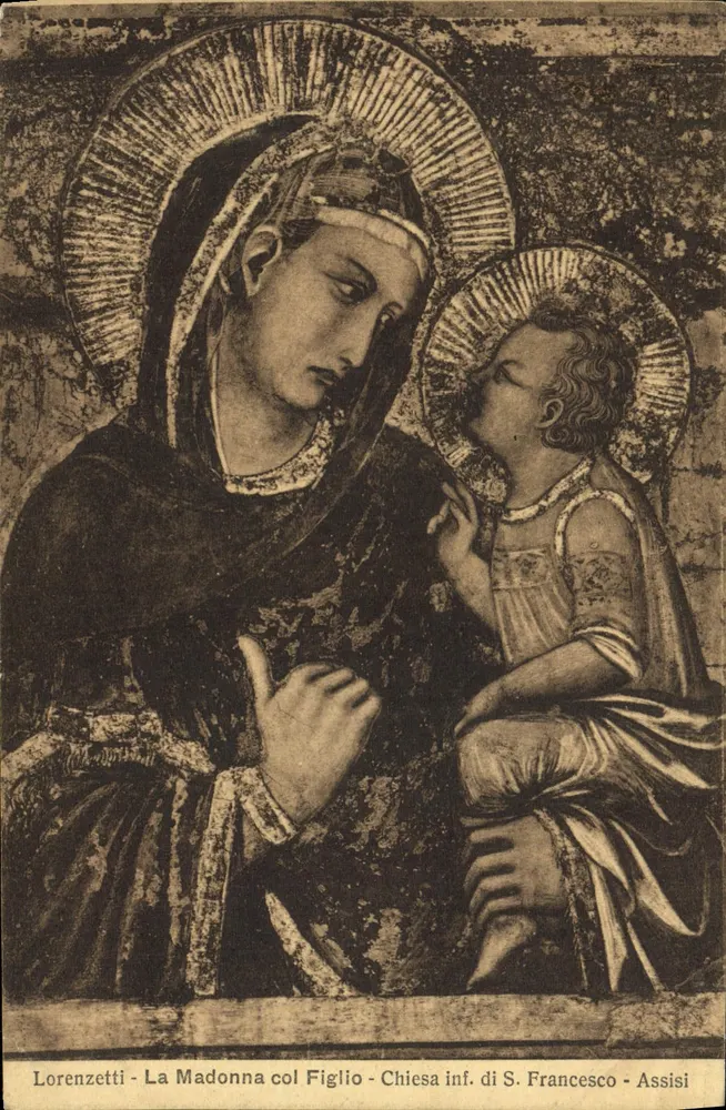 Die Madonna mit dem Kind - Unterkirche von S. Francesco - Assisi - Lorenzetti - Vorderseite