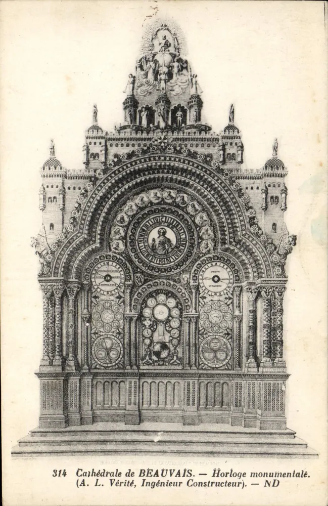 Kathedrale von BEAUVAIS — Monumentale Uhr — (A. L. Vérité, Ingenieur-Architekt) — Nr. 314 - Vorderseite