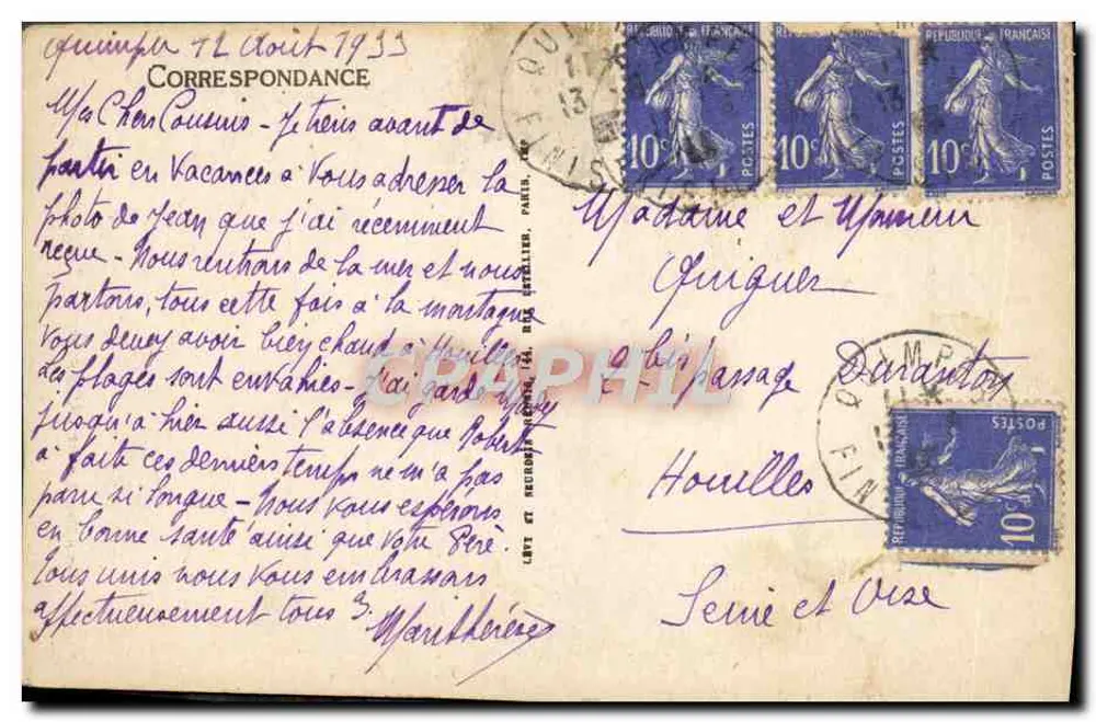 Catedral de Quimper — A Fachada — ND — N° 119 - Verso