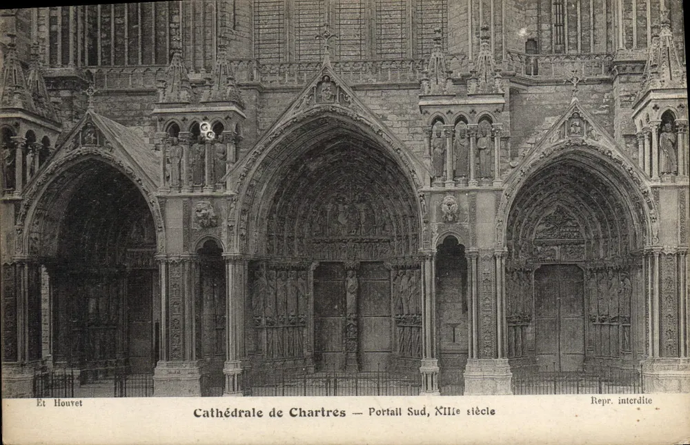 Catedral de Chartres — Portal Sul, século XII — Et Houvet - Frente