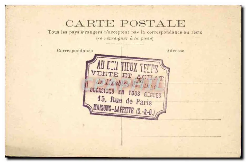 St-Germain-en-Laye — O Jardim Inglês — Marca « Abeille », depositada - Verso