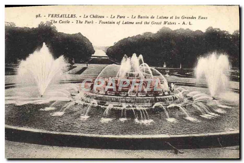 Versailles — Das Schloss — Der Park — Der Bassin de Latone und die Grandes Eaux — A.L. - Vorderseite