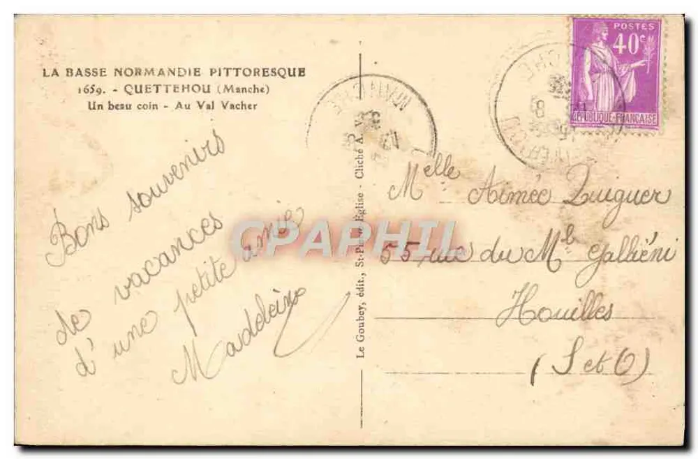 Le Val Vacher — Quettehou (Manche) — Le Goubey - Rückseite