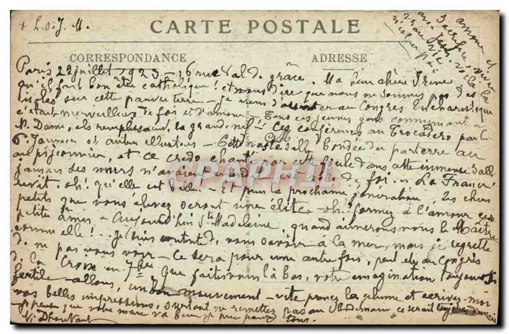 Basilique du Sacré-Cœur de Montmartre — Propheten der Chorbanken — von Marcel Magne — N° 25 - Rückseite