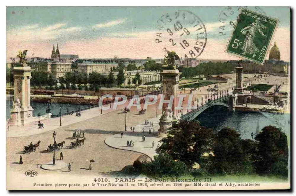 Paris — O Ponte Alexandre III — editor B.D. n°4010 - Frente
