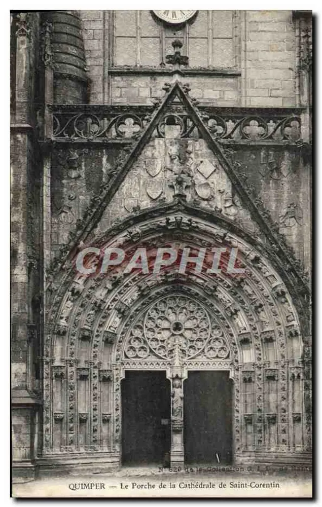 Quimper — Der Portal der Kathedrale Saint-Corentin — Sammlung G. L. de Paris, N° 820 - Vorderseite
