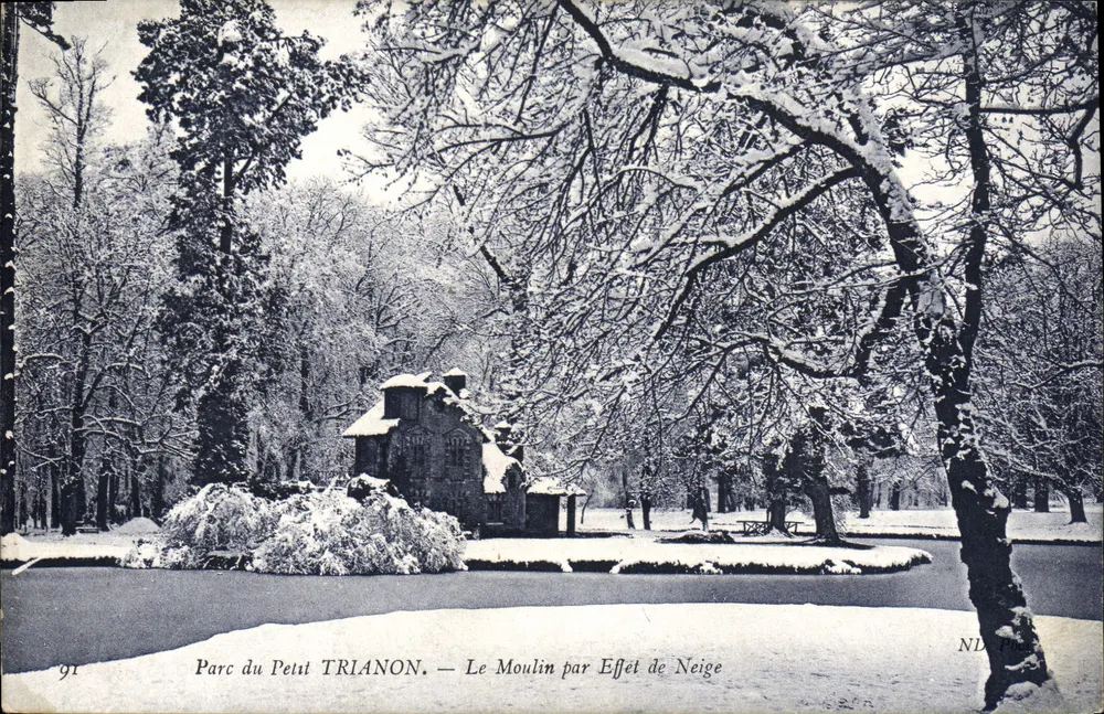 Parc du Petit Trianon — Das Mühle unter Schneefall — ND Paris - Vorderseite