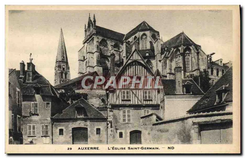 Auxerre. De Kerk van Sint Germain — ND — Uitgever Lévy en Neurden Régnier, Parijs - Voorkant