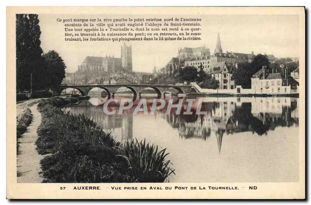 Auxerre — Ansicht vom unteren Ende der Tournelle-Brücke — Imp. Lévy et Neurden Réunis, Paris - Vorderseite