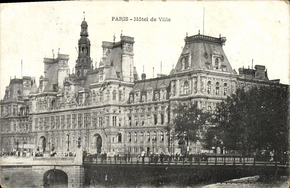 PARIS - Hotel de Ville — vista panorâmica — editor não identificado - Frente