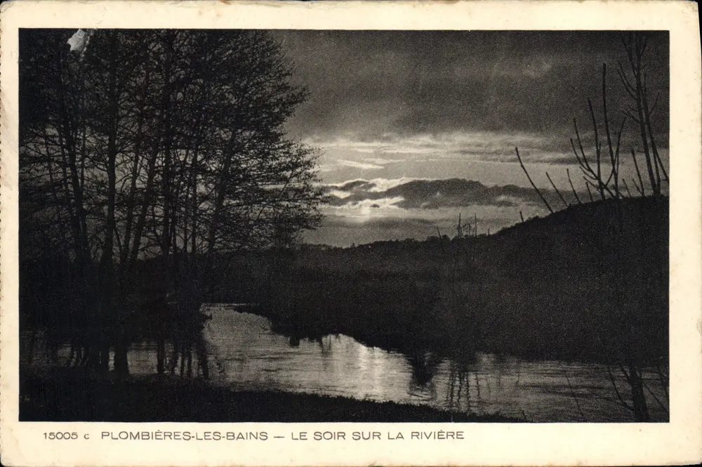 Plombières-les-Bains — À noite sobre o rio — Edição Renauld, Livraria - Frente