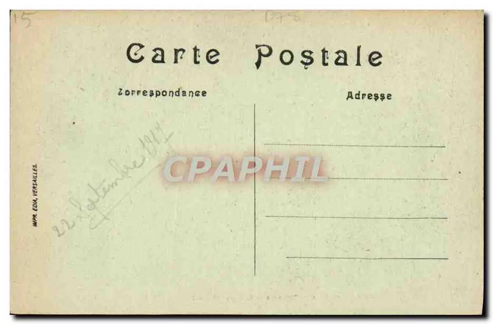 Versailles — Trianon — Käsefabrik und Turm von Malborough — Verleger-Nr. 104 - Rückseite