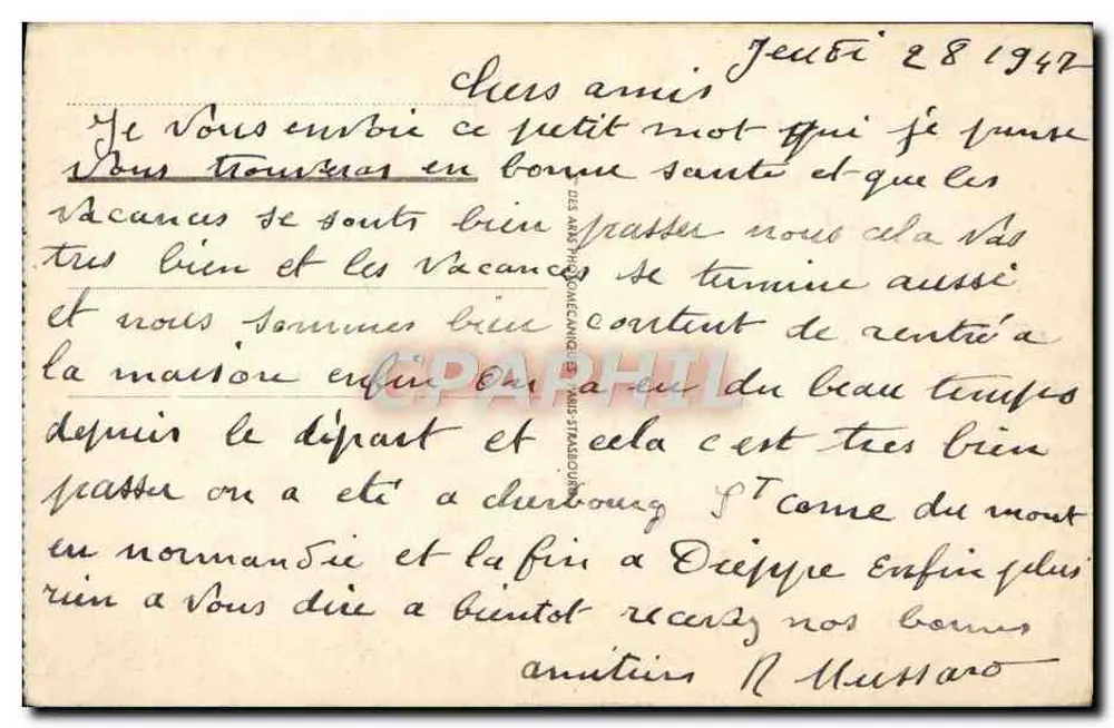 Dieppe — Vista das Falésias — n°376 - Verso
