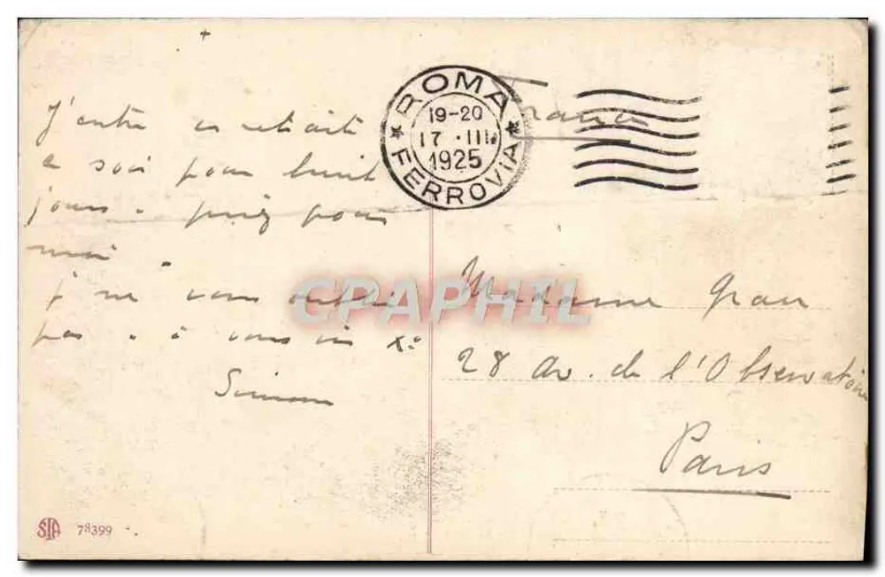 Roma - Igreja de S. Clemente — interior decorado com frescos e colunas — editor STA n° 78399 - Verso